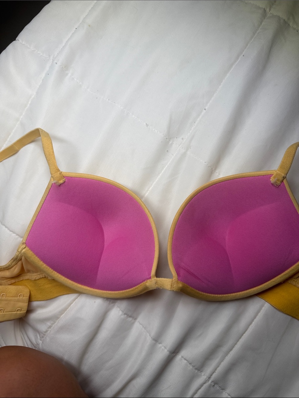 Women’s Underwire Push-Up Bra - Pink with Gold Trim